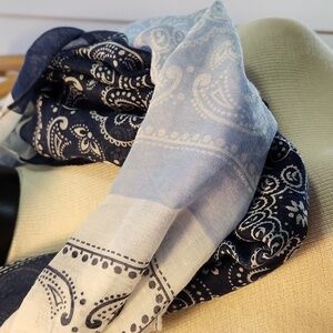 Sonoma blue white bandana infinity scarf soft cozy